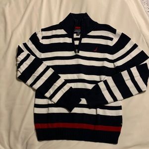 Boys L/14-16 navy/white Nautica striped sweater
